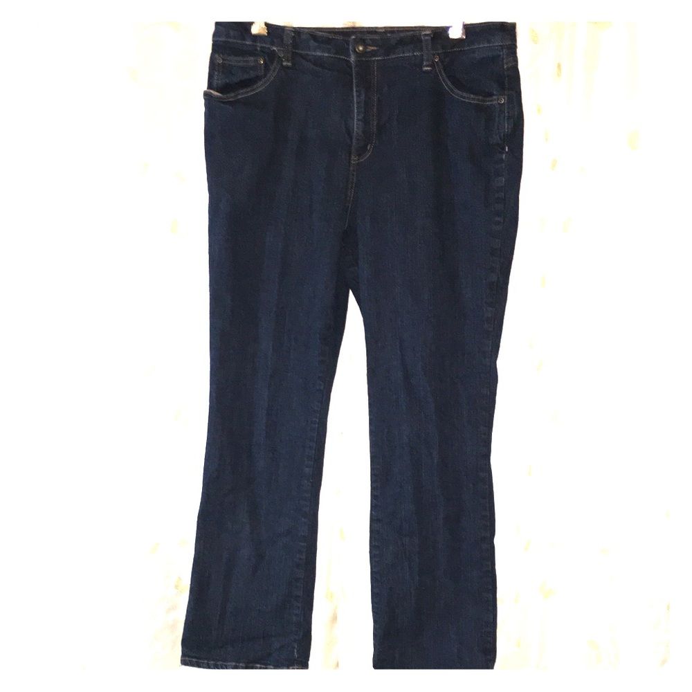 Dark wash straight leg jeans